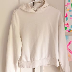 Prologue White cropped hoodie